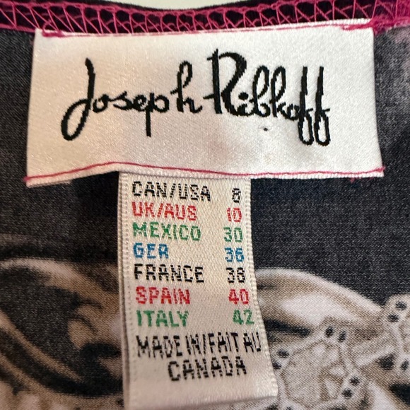 Joseph Ribkoff Chainlink Ruched Wrap Mini Dress Women's 8 Fuschia Vintage Y2K - Picture 5 of 9